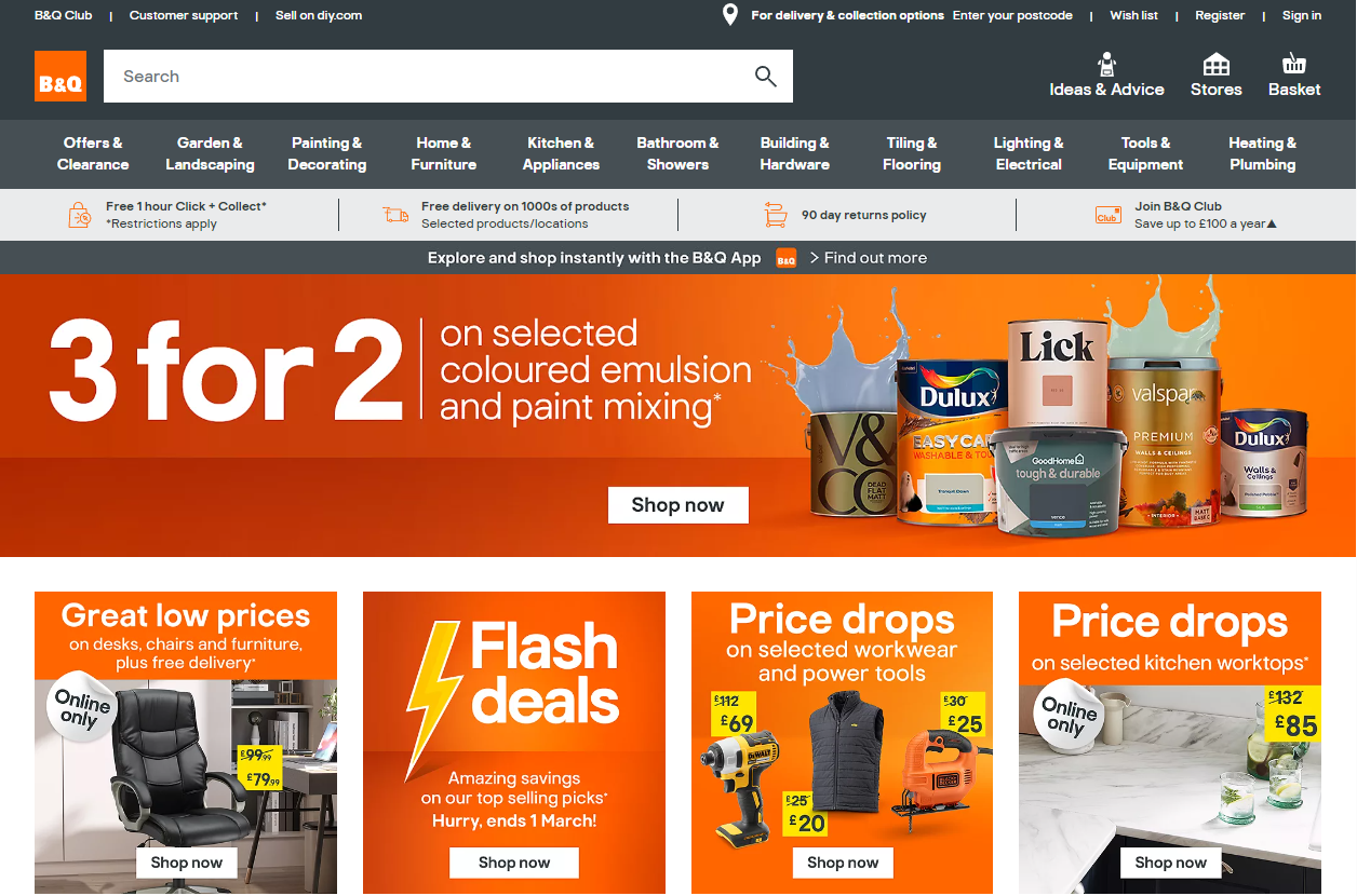 B&Q front-end