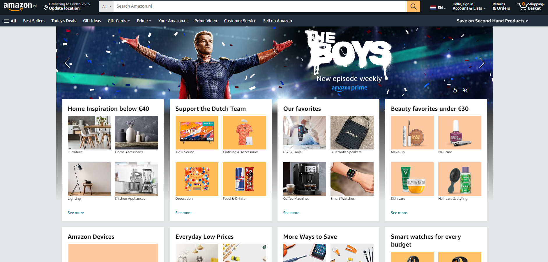 Amazon homescreen