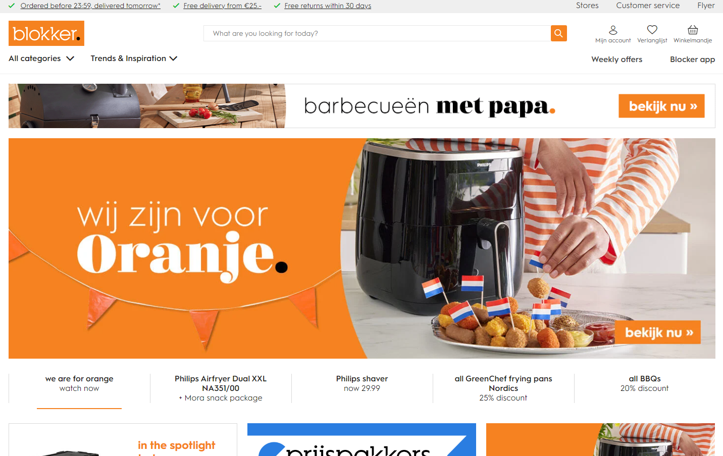 Blokker screenshot website