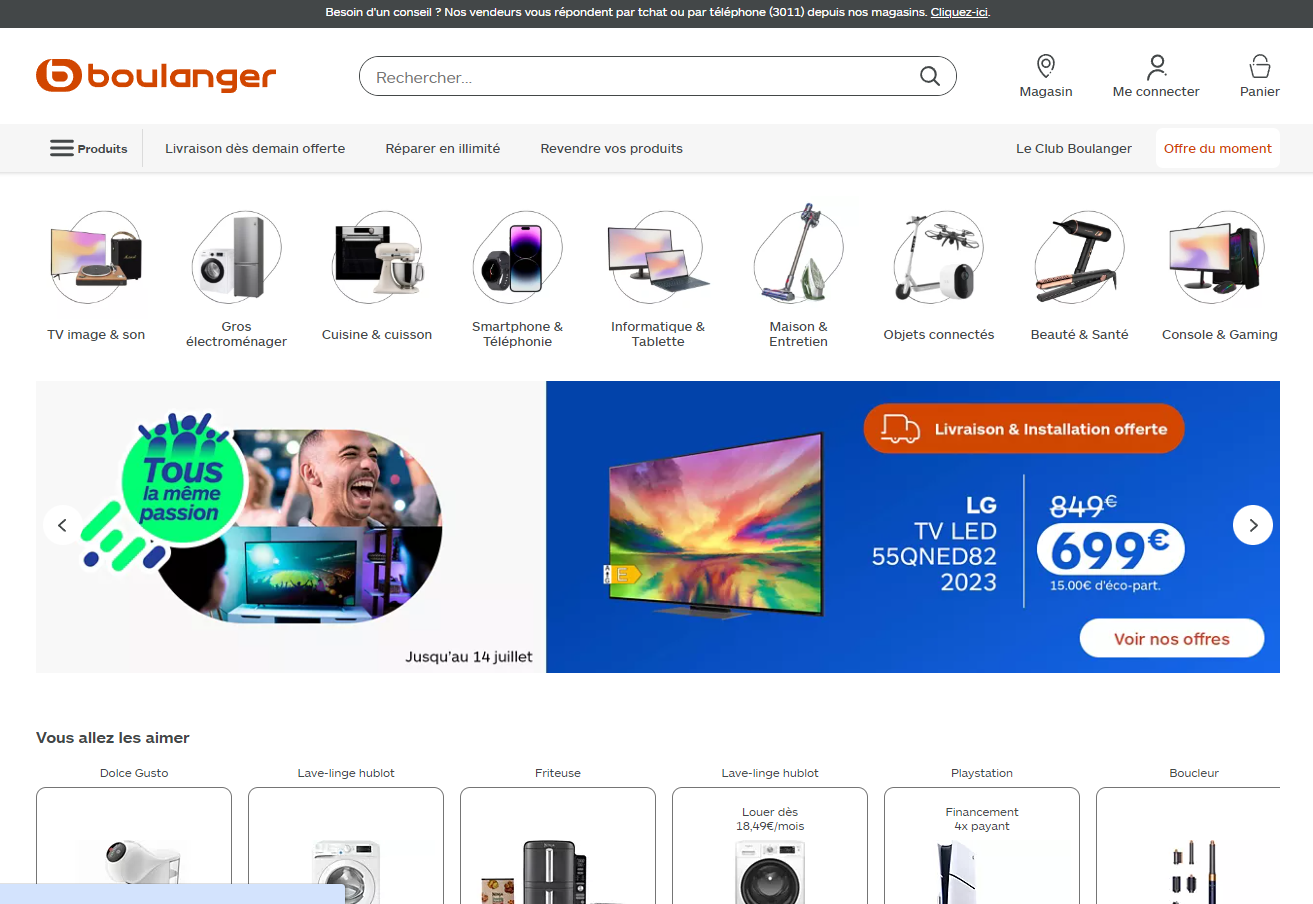screenshot Boulanger